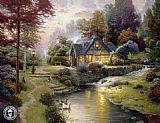 Thomas Kinkade Famous Paintings - Stillwater Cottage
